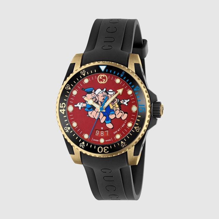 Shop the Gucci Dive watch, 40mm by Gucci. In honor of the Chinese  calendar's year of the pig, the c… | Watches for men, Luxury watches for  men, Mens watches leather