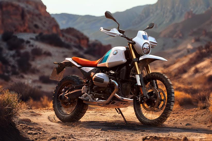 BMW R12 GS parked off-road