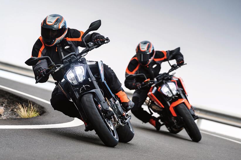 KTM 790 Duke models on the road
