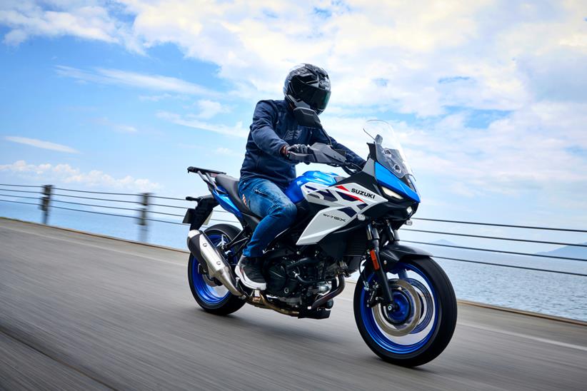 Suzuki SV7-GX front three quarters on road