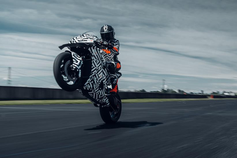 KTM 990RC R prototype performing a wheelie